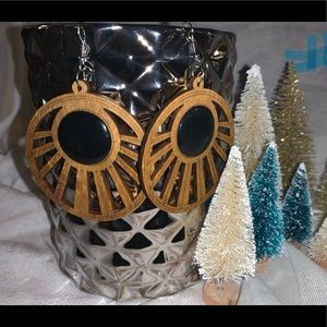 Laser cut wood earrings